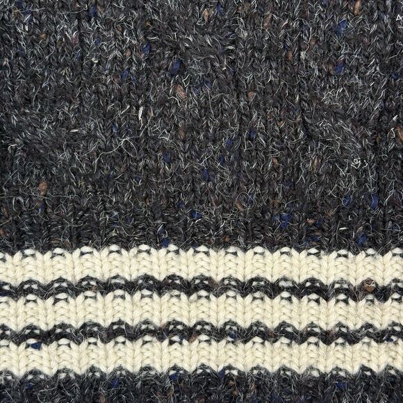 Vtg 90s Old Navy Wool Sweater Mens XL Gray Cable Knit Fisherman Chunky Grandpa - Picture 4 of 11